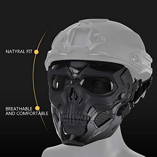 MOGOI Airsoft Skull Mask, Full Face Protective Masks for Airsoft Paintball Outdoor Cs War Game BB Gun Halloween Skeleton Masks Party Cosplay Mask Movie Props
