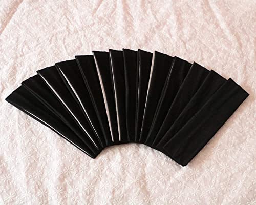 Image of Sport Yoga Headbands,Pack of 14,Fashion Soft Elastic Polyester Sweatband Yoga Stretchy Headband for Women Man Girl (Black)