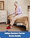 Jellas 4.6 Inch Wide Sock Aid Kit - Long Rope Assist Device for Seniors, Limited Mobility, Post-Surgery | No Bend Sock Helper & Remover | Easy On/Off Socks Tool (White)