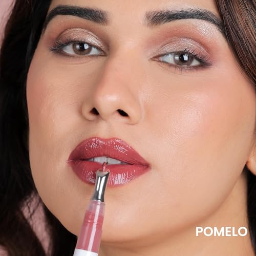 Image of LAMIOR Peptide Glaze Lip Balm - 3 in 1 Formula for Glossy Shine, Healing & Nourishment for Dry Dark & Pigmented Lips with Shea Butter, Non Sticky, Moisturizing Lip Balm for Women, (Pomelo (Sheer))