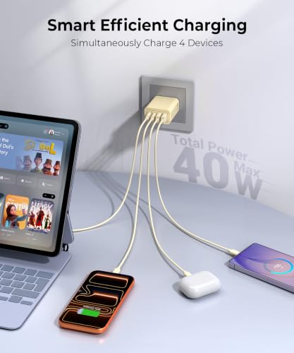 Image of [2-Pack] USB Fast Charging Block, 4-Port 40W Multiple Charge Adapter