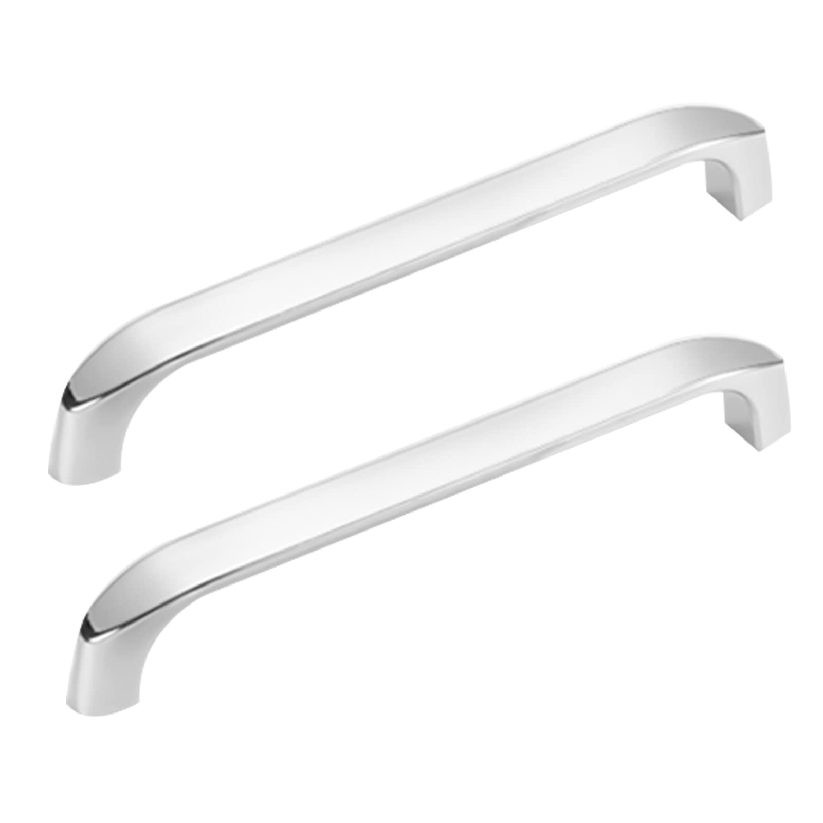 Niusabou One Color Single Hole Handle, 2 Pcs Silver Zinc Bow Kitchen Cupboard Handles, Multiple Sizes(Hole Distance 128Mm)