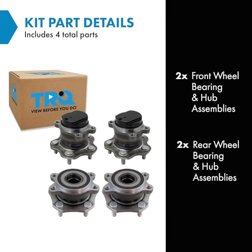 Image of TRQ 2 Piece Wheel Bearing & Hub Assembly Set Compatible with 2014-2020 Nissan Rogue 2017-2022 Rogue Sport