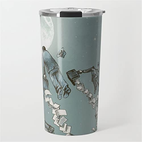 Flight of The Salary Men (opción de color) Taza de viaje Taza de viaje de 20 onzas Vaso de doble pared aislada al vacío Taza de café de acero inoxidable Cover