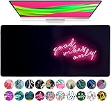 French KOKO Large Mouse Pad Desk Mat Protector Keyboard Pad Desktop Office School Decor Big Extended Quote Computer Accessories Mousepad Good Vibes Only Inspiration Work