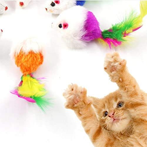 10 Pièces Jouet Interieur Souris pour Chat, Jeux Chat Peluche Assorties, Convient Aux Chats pour Jouer(Couleur aléatoire) – Image 5