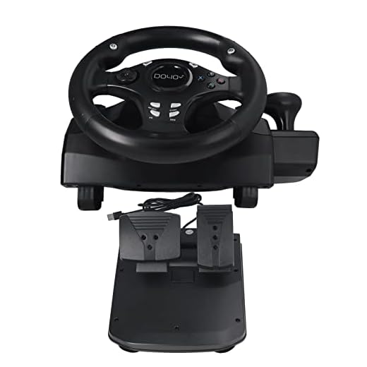 Volante de corrida para jogos 7 em 1, volante de corrida Driving Force e pedais de chão Rotação de 270 graus Multifuncional USB para jogos Volante para PC para