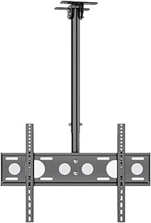 NEW TV Ceiling Mount Adjustable Bracket,TV Wall Mount Bracket Fits 32-55 Inch LCD LED TVs, Flat Screen Display, Adjustable Height Telescoping Tilt and Swivel, up to 50 KG, VESA 400x400mm (Black)