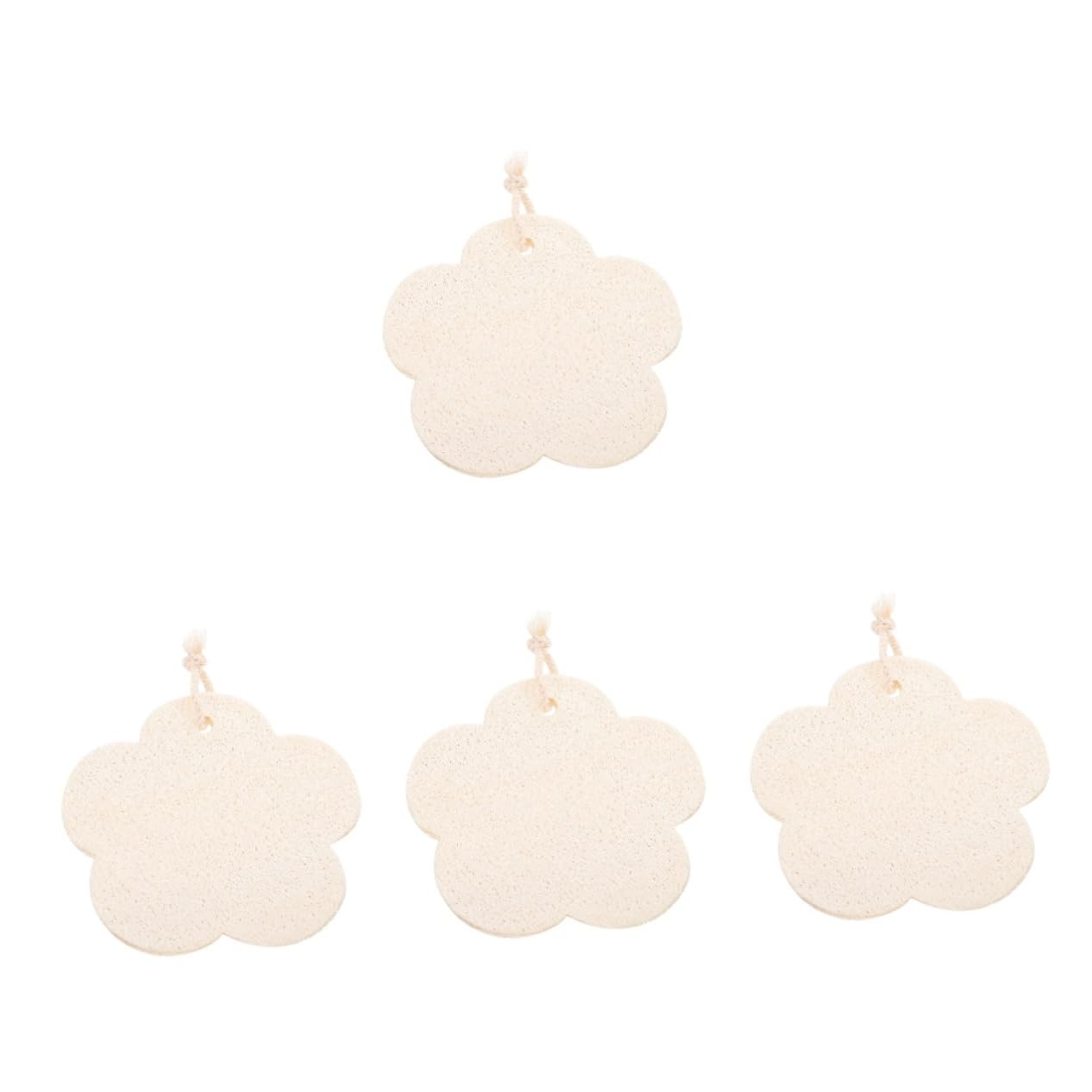 POPETPOP 4 Piezas Lufa de algodón con forma de flor esponja de baño de flores esponjas de lufa de baño para la ducha esponja vegetal esponja de lufa para baño y ducha para mujer en casa