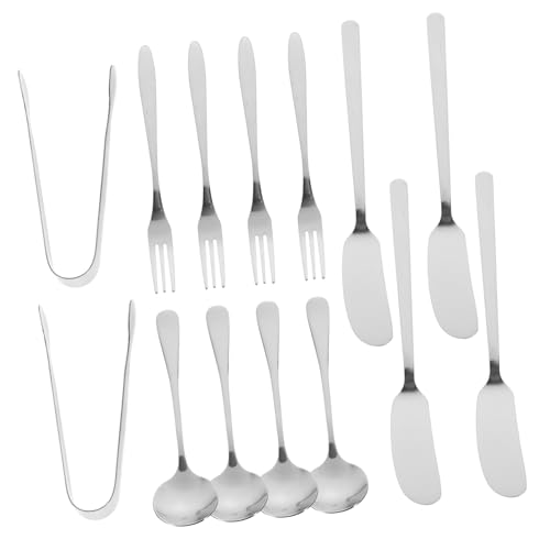 OFFSCH Set of Cheese Butter Knife Slicer Fork Spoon Tong for Charcuterie Boards