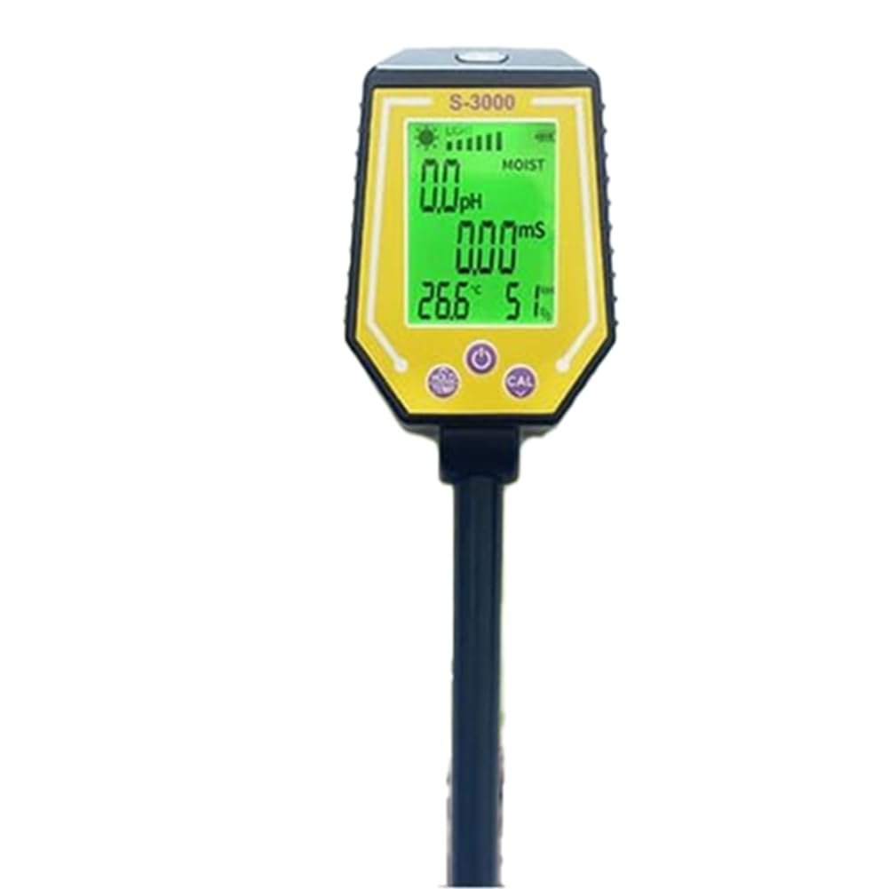 IJSDNVJNDX 6 in 1 High Accuracy Conductivity PH/EC/Humidity/Sunlight/Air Humidity/Temp Tester PH Meter