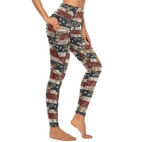 Legging imprimé cerf avec poches pratiques qui affine et sublime la silhouette