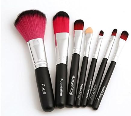 Miniatura 6 de El más nuevo 7pcs negro profesional maquillaje cosméticos cepillos Hello Kitty Set Kits con caja