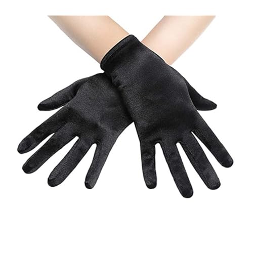 Gants de mariage courts en satin lisse pour femmes