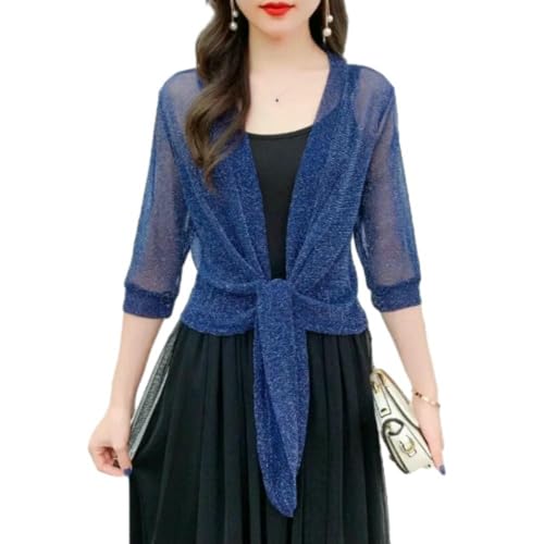 Tie Up Open Front Shrug Ladies Shawl Beach Summer Sun Protection Clothing Air-Conditioning Shirt