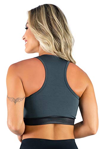 Top Nadador Cirre BOYOU Tulle 336 Cinza (M)