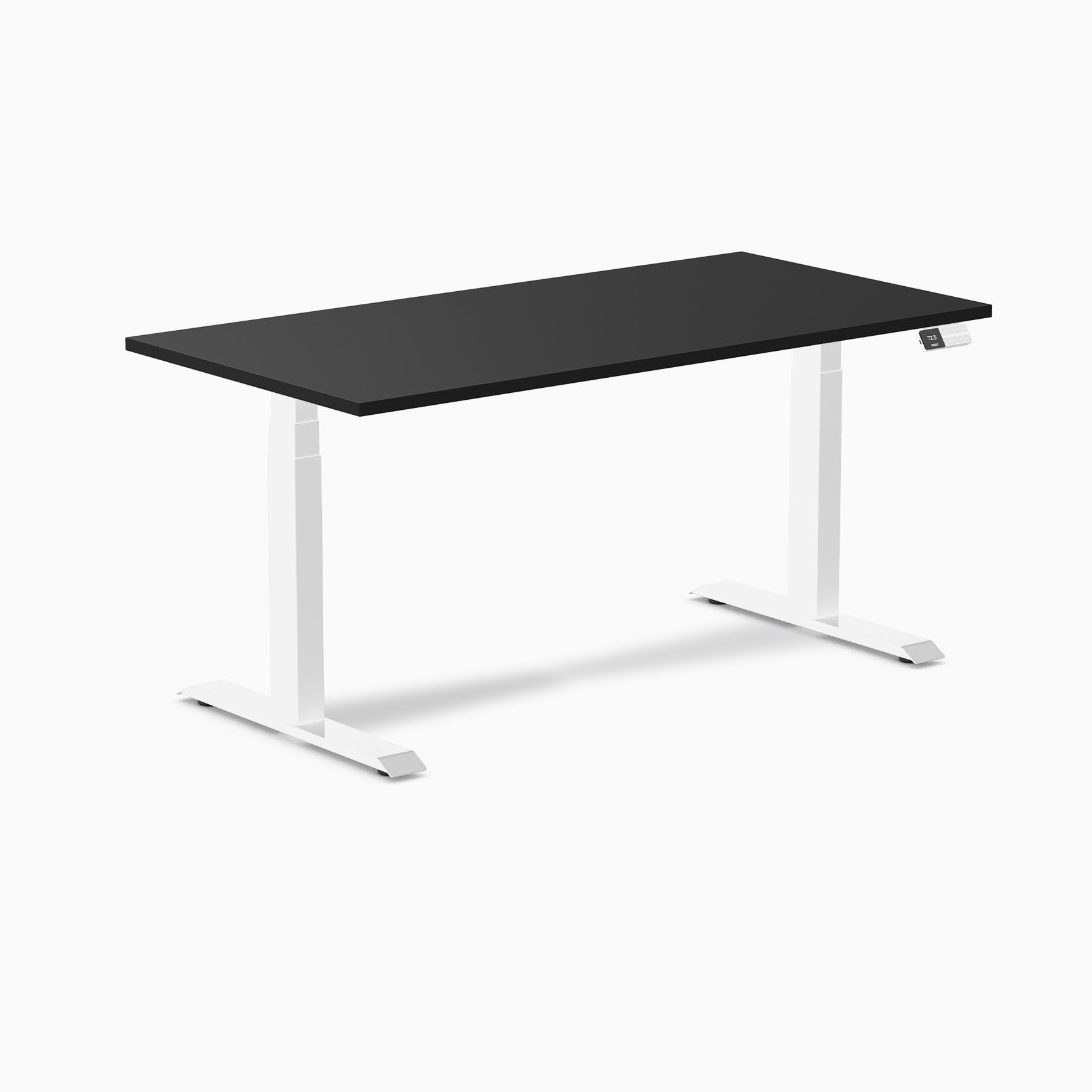 Desky Dual Laminate Sit Stand Desk Black 59.1" White