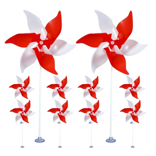 HANABASS 10pcs Garden Windmill for Garden, Windmills for Children Lawn and Desk Vibrant Outdoor and Indoor Ornaments Festive Decor