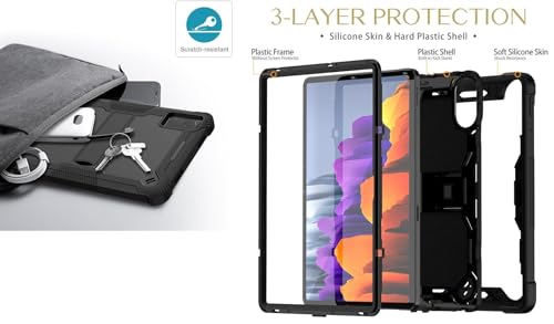 Image of WHITBULL Rugged Shockproof Heavy Duty Back Case Cover Compatible with Honor Pad X8a / X8b 11 inch, Black