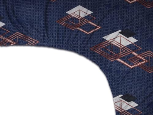 Image of BSB HOME Premium Cotton Elastic Fitted Bedsheets with 2 King Size Pillow Covers | Double Bed with All Around Elastic 180 TC Supersoft | (72 inchx78 inch,Blue & Brown)