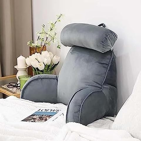 Kongdson Portable Reading Pillow with Neck Roll Cover