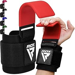 Guantes Con Agarre Para Pesas RDX Levantamiento Peso Gancho Correas de Agarre, Antideslizante Recubiertos de Goma, 8mm Neopreno Gimnasio Muñequeras Pesas Hook Straps, Powerlifting Deadlift Musculacion Elevación Deportivas