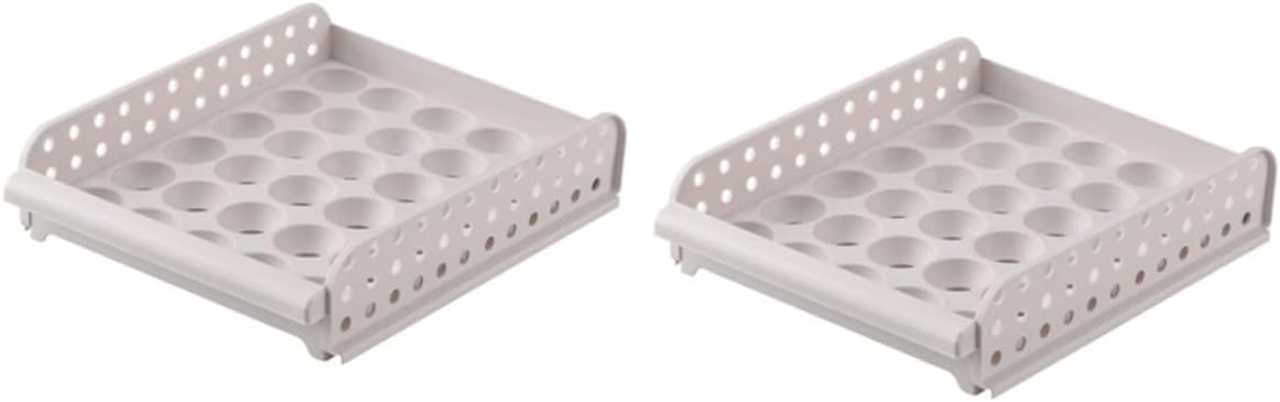 Egg Keeper for Refrigerator Egg Organizer Double Storage Box Freshness Keeper Strong Plastic Holder