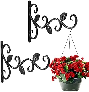 Hanging Brackets Hooks for Garden Basket, Wall Mount Plant Hanger Decoration for Outdoor Lantern Lawn Light Flower Pots Bird Feeder Fence