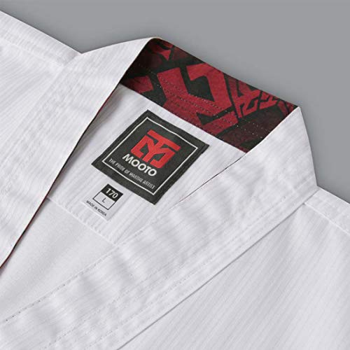 Mooto Korea Taekwondo Basic 4.5 Uniform Dobok White Neck Wt Logo Tkd Martial Arts Mma (160 (Height : 160~169Cm)(5.24~5.54Ft) #TOP3