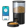 Distributeur Croquettes Chat Automatique WiFi: Gamelle Chat Automatique - Distributeurs de Nourriture pour Chiens Connecté App - Mangeoire pour Chat Enregistrement Vocal 10S Programmable Noir 4L