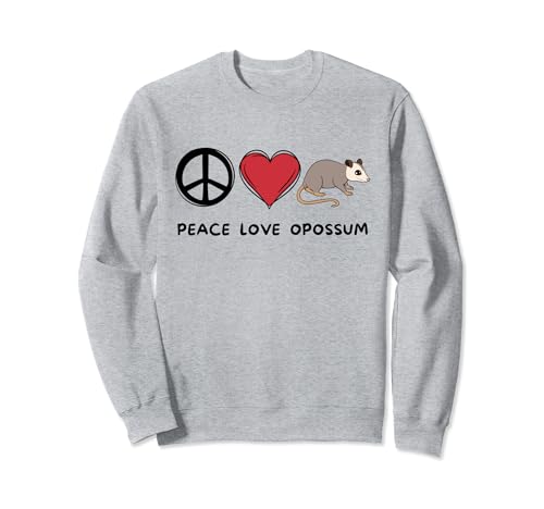 Pace, Amore Opossum Retro Carino Opossum Amante Animali Amante Felpa