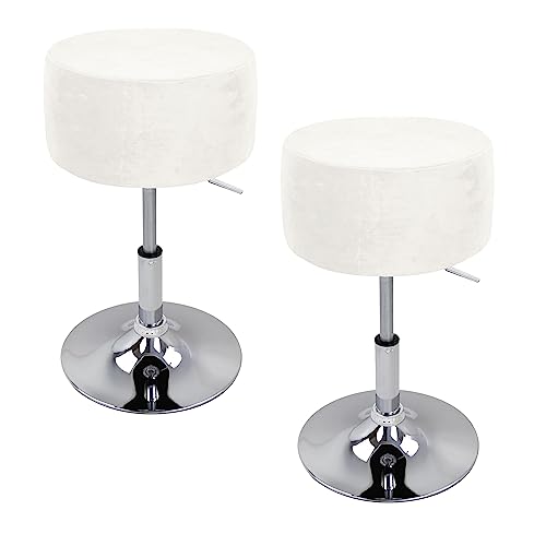 XGANGM Hockerbezug Rund Durchmesser 33.5/34cm H14/17 cm Sitzhocker Bezug Stretch Velvet Hocker Rund Bezug Runder Stuhlbezug Protector Waschbarer Runder Drehbarer Hocker Schonbezug,#10,2pcs