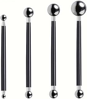 5 Pcs Dotting Tools, Ceramic Clay Ball Stylus Dot Painting Tools, Pottery Clay Sculpting Embossing Tool for Rock Nail Blending Drawing Modeling Art Mandala, Black
