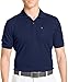 IZOD Men's Short Sleeve Textured Stripe Traditional Golf Polo, Peacoat, Medium