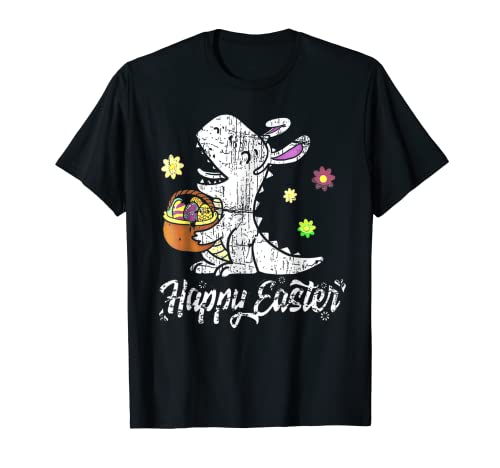 Panier à œufs Lapin T Rex Dinosaure Happy Easter Day Graphique T-Shirt