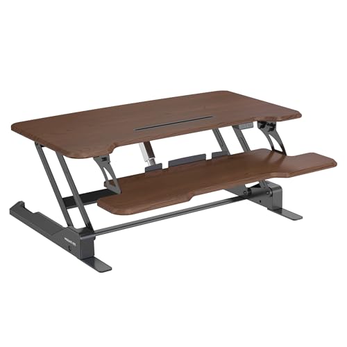 Mount-It! Electric Standing Desk Converter with 38" Tabletop, Height Adjustable