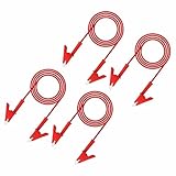 MECCANIXITY 4pcs 9.8ft Alligator Clip Test Leads, 15A Dual Alligator Clips with Wires for Multimeter Jumper Wire Industry Car Battery, Red