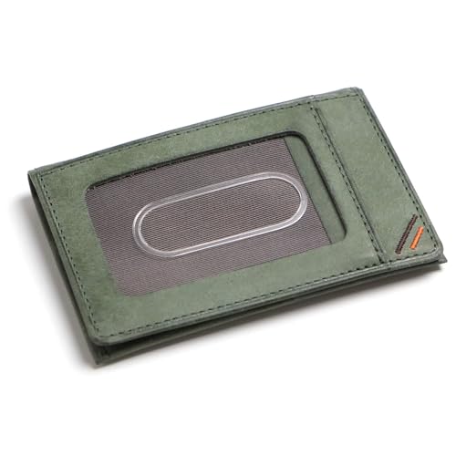 革職人 Margot (マルゴー) パスケース 二つ折り メンズ 本革 免許証 社員証 ポケット イタリア レザー 窓付き 定期入れ MG006 DGR (ダークグリーン)
