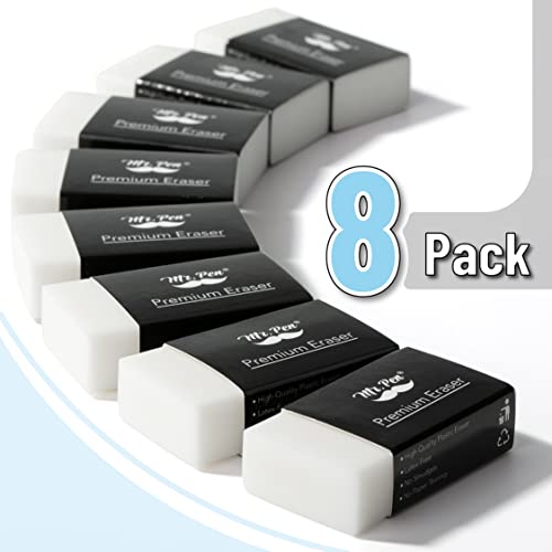 Mr. Pen- Pencil Eraser, 8 Pack, White Erasers, Erasers For Artists, Artist Eraser, Drawing Erasers For Sketching, Large Eraser, Pencil Erasers, Art Erasers For Drawing, White Eraser, School Erasers #TOP1