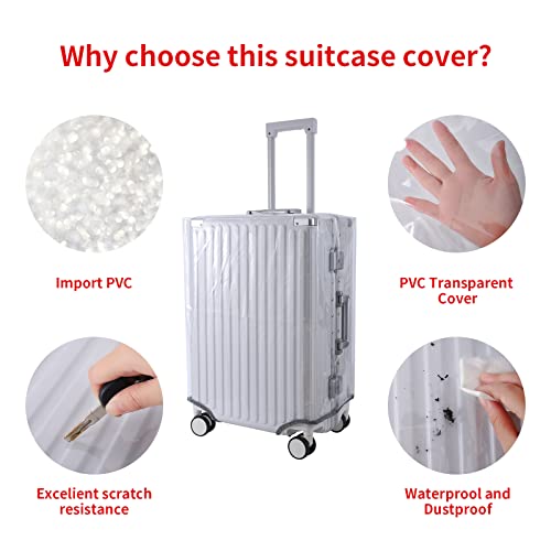 Oztdl 22 Inch Dust-Proof See Through Luggage Cover Protector Bag Pvc Full Clear Suitcase Cover Protectors Waterproof Transparent Travel Luggage Sleeve (22"=18.5" H X 16.0" L X 10.0" W) #TOP5