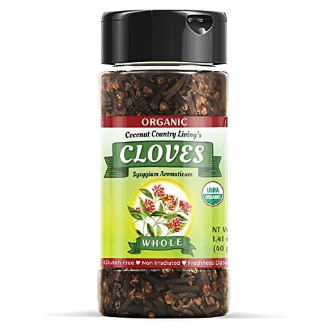 Organic Cloves Whole Raw, Premium Quality Spice Fairtrade in Glass Jar 1.41 oz Cover