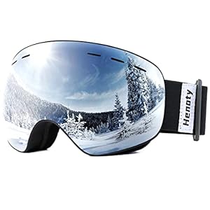 Henoty Ski Goggles, Snowboard Goggles for Men Women Youth – 100% UV Protection, Foam Anti-Scratch Dustproof (Frameless)