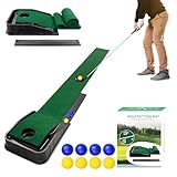 YQSZWJ Golf Putting Mat Indoor - 86.61x11.81in Golf Practice Mat with Ball Return, Portable Indoor Putting Green for Home Office Backyard, Perfect for Beginners