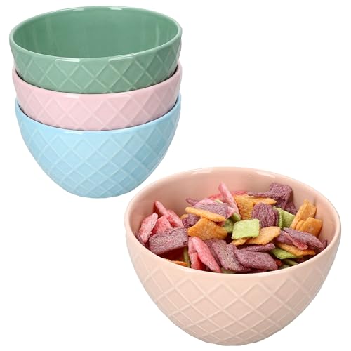 MamboCat Pastelli Lot de 4 bols à céréales I 380 ml I Couleurs pastel I Bol en céramique en...