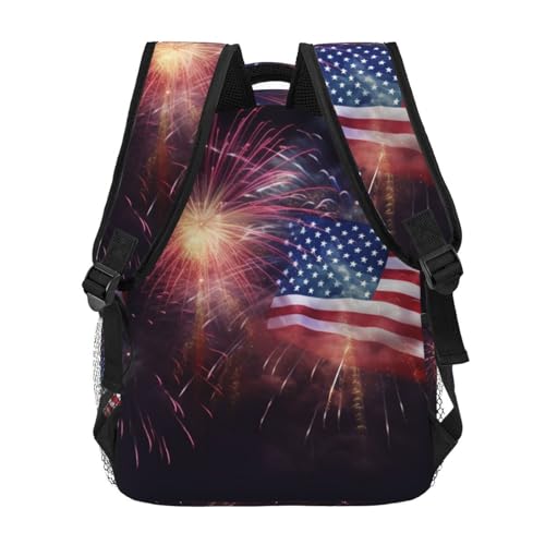 Sac à dos décontracté motif feu d'artifice pour ordinateur portable - 4