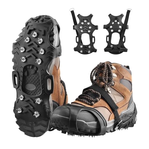 Crampons à glace pour chaussures et bottes en acier inoxydable antidérapant