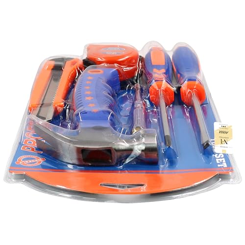Image of NFI essentials 6 Pcs. Basic Hand Tools Kit for Household DIY & Emergency Repair Compact & Portable Set of Measuring Tape,Hammer,Screwdriver,Cutter,Tester