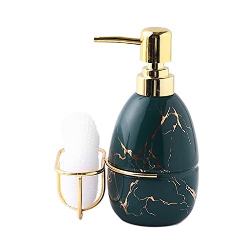 LWSX Seifenspender 2-in-1-Seifenspender, Lotionspender mit Schwammhalter, für Zuhause, Badezimmer, marmorierte Seifenpumpe, 420 cm/14,2 oz wiederverwendbar Cover