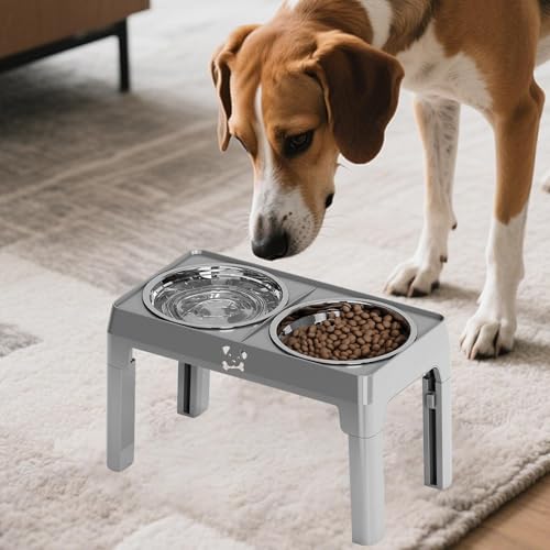 Bols à chiens élevés avec conception de 5 hauteurs ergonomiques - 4