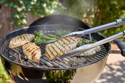 Weber Original Kettle Barbecue A Carbone/Griglia 47 Cm, Coperchio E Braciere Smaltati In Porcellana, Sistema One-Touch, Termometro, Treppiede Con Ruote, Nero - 16